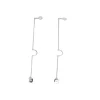 Crystal-embellished rhodium-plated sterling silver Ginger disc chain threader earrings