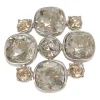 Crystal-embellished silver-tone metal Coco Mark brooch