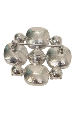 Crystal-embellished silver-tone metal Coco Mark brooch