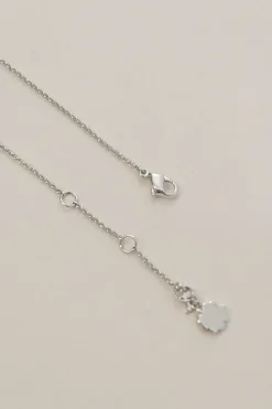 Crystal-embellished silver-tone metallic tulip adjustable charm bracelet with lobster clasp closure