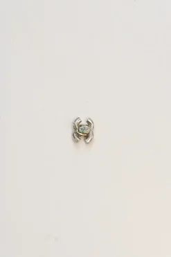Crystal-embellished silver-tone metal Coco Mark stud earrings