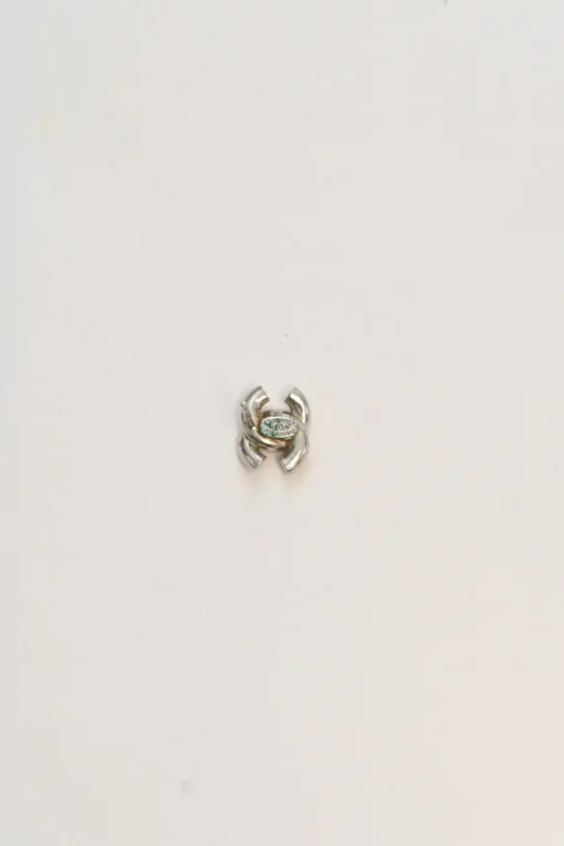 Crystal-embellished silver-tone metal Coco Mark stud earrings