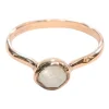 18ct rose gold vermeil on hammered sterling silver Siren stacking ring with pavé set natural moon stone