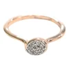 18ct rose gold vermeil on sterling silver Nura teardrop stacking ring with pavé-set H-I diamonds