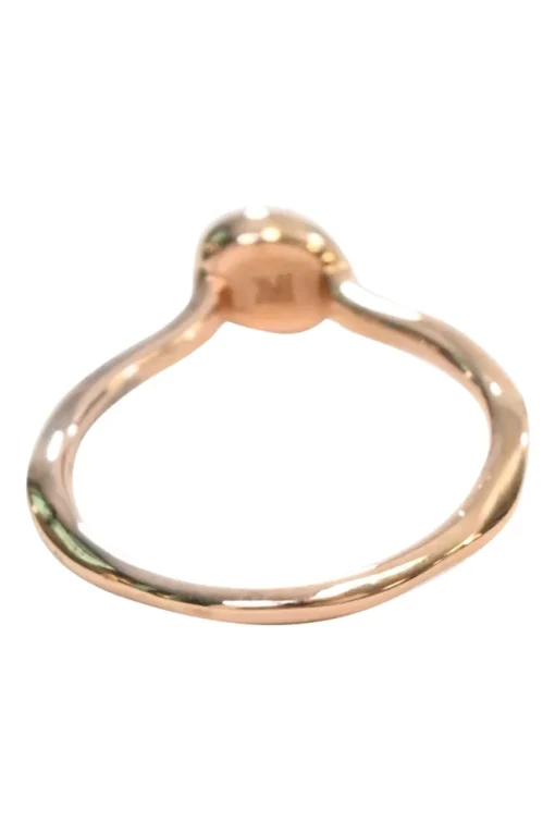 18ct rose gold vermeil on sterling silver Nura teardrop stacking ring with pavé-set H-I diamonds