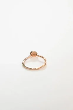18ct rose gold vermeil on sterling silver Nura teardrop stacking ring with pavé-set H-I diamonds
