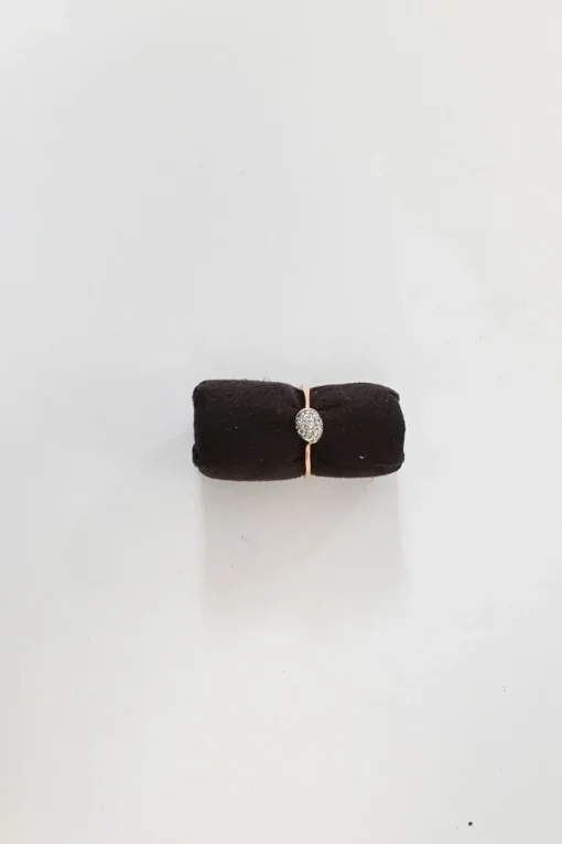 18ct rose gold vermeil on sterling silver Nura teardrop stacking ring with pavé-set H-I diamonds
