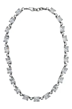 Cubic Zirconia sterling silver choker necklace
