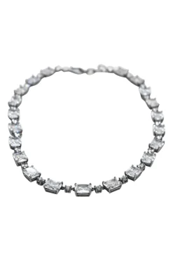Cubic Zirconia sterling silver choker necklace
