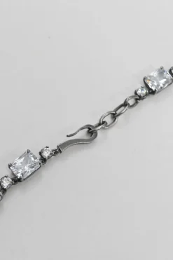 Cubic Zirconia sterling silver choker necklace