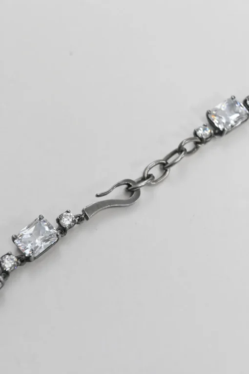 Cubic Zirconia sterling silver choker necklace