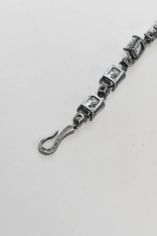 Cubic Zirconia sterling silver choker necklace