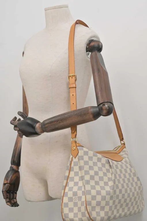 Damier Azur coated canvas and leather Siracusa shoulder bag