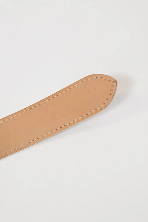 Damier azure coated canvas and leather buckle belt with gold-finish hardware
