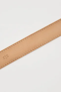 Damier azure coated canvas and leather buckle belt with gold-finish hardware