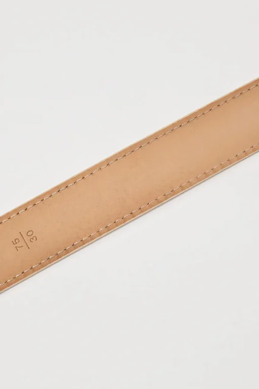 Damier azure coated canvas and leather buckle belt with gold-finish hardware