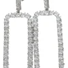 Dangling crystal square-shaped earings