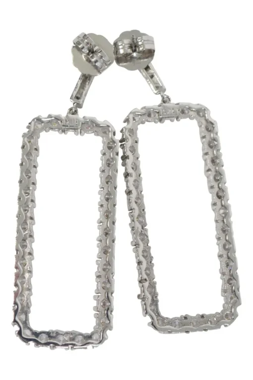 Dangling crystal square-shaped earings