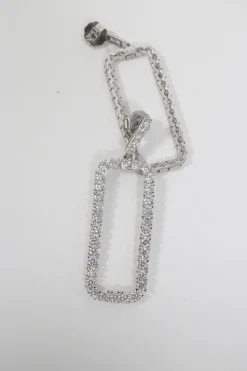 Dangling crystal square-shaped earings