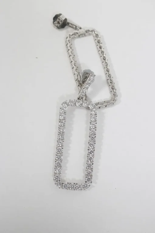 Dangling crystal square-shaped earings