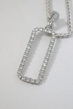 Dangling crystal square-shaped earings