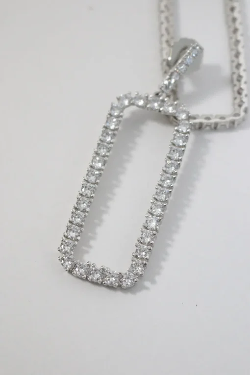 Dangling crystal square-shaped earings