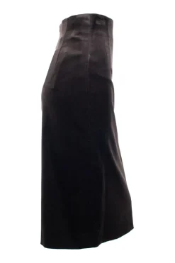Dark brown velvet pencil skirt