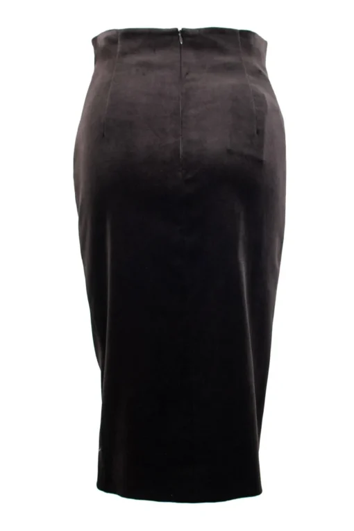 Dark brown velvet pencil skirt