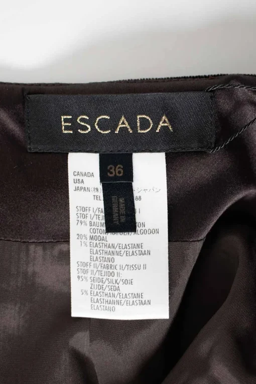 Dark brown velvet pencil skirt