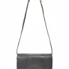 Dark grey lizard skin Medium Classic Box Bag with gold-tone hardware