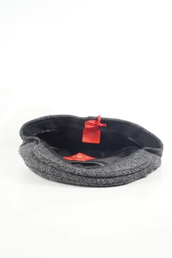 Dark grey tweed cap