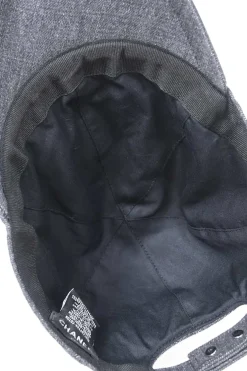 Dark indigo cotton denim snap baseball cap featuring embroidered Coco Mark motif