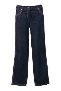 Dark indigo cotton-blend denim low-rise boot cut jeans