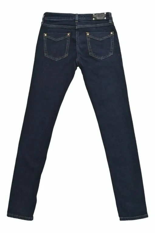 Dark indigo cotton-blend denim low-rise skinny jeans