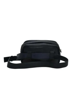 Dark navy leather shell fannypack belt bag