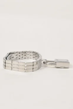 Diamond-set steel Kelly Mini Model 16mm convertible watch featuring detachable padlock