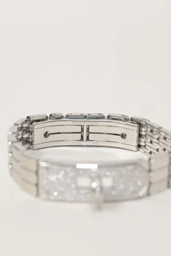 Diamond-set steel Kelly Mini Model 16mm convertible watch featuring detachable padlock