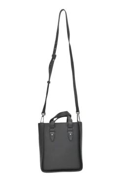 Dior Homme black pebbled leather saddle tote bag with detachable shoulder strap