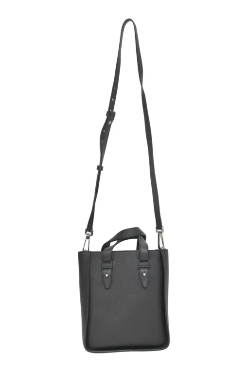 Dior Homme black pebbled leather saddle tote bag with detachable shoulder strap