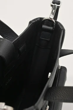 Dior Homme black pebbled leather saddle tote bag with detachable shoulder strap