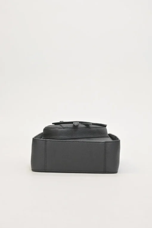 Dior Homme black pebbled leather saddle tote bag with detachable shoulder strap
