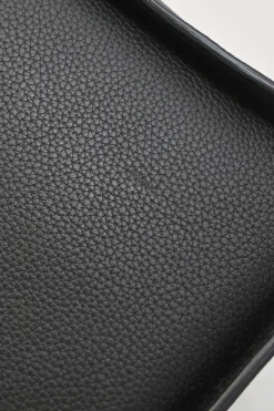 Dior Homme black pebbled leather saddle tote bag with detachable shoulder strap