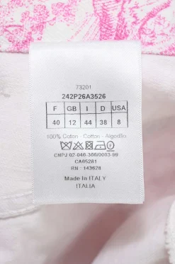 Dioriviera pink cotton denim high-rise wide-leg shorts featuring Sauvage Toile de Juoy motif