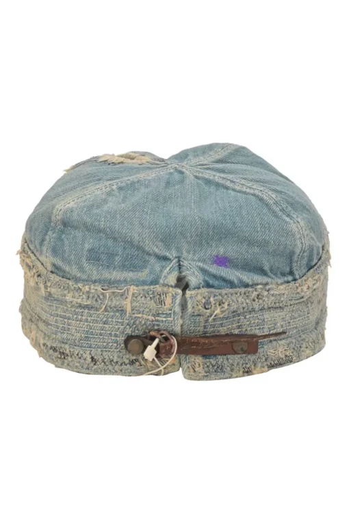 Distressed light-wash cotton denim Old Man and the Sea train driver cap