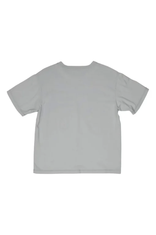 Dusty blue screen-printed cotton jersey crewneck pullover t-shirt featuring Clic Clac motif