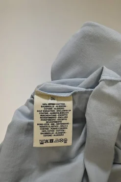 Dusty blue screen-printed cotton jersey crewneck pullover t-shirt featuring Clic Clac motif