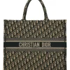 Ecru and navy logo-embroidered oblique monogram jacquard canvas Book Tote