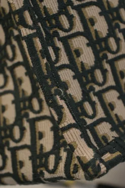 Ecru and navy logo-embroidered oblique monogram jacquard canvas Book Tote