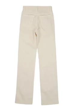 Ecru cotton-blend denim Danielle pull-on high-rise full-length straight-leg jeans