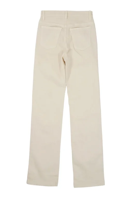 Ecru cotton-blend denim Danielle pull-on high-rise full-length straight-leg jeans